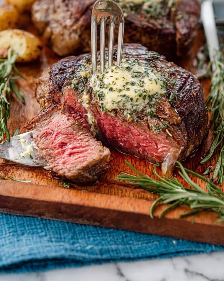 Grilled Tomahawk Steak with Compound Herb Butter Recipe