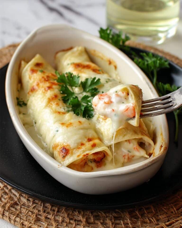 Seafood Crepes with Béchamel Sauce and Gruyère Recipe
