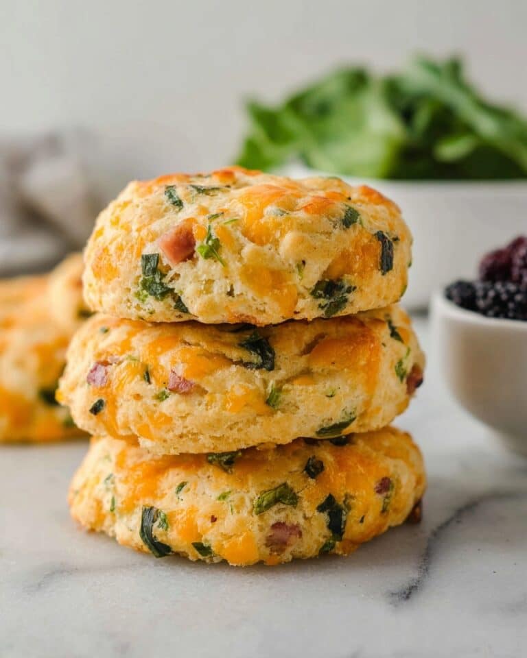 Protein-Packed Breakfast Biscuits with Ham, Cheese, and Chives Recipe