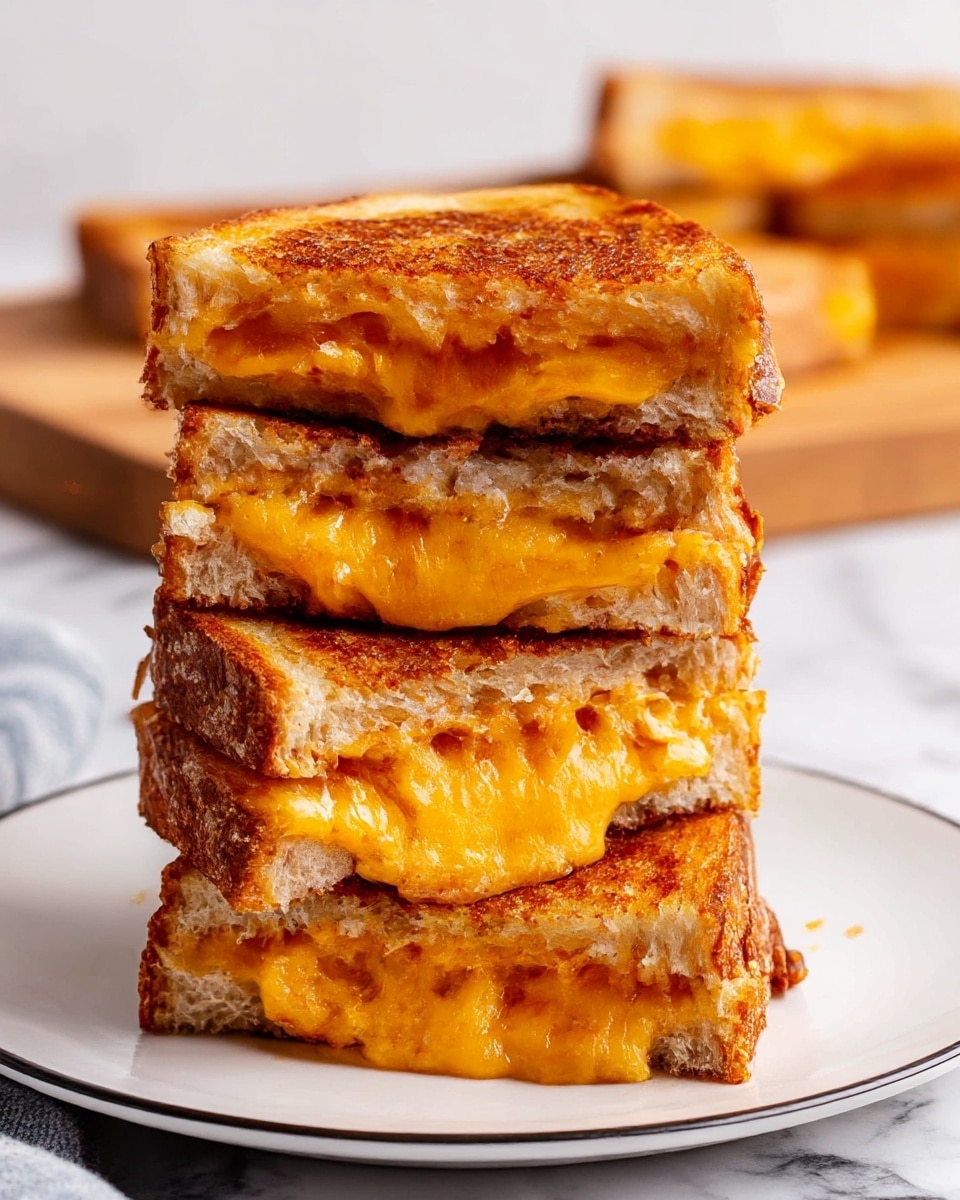 A grilled cheese sandwich is held by a woman's hands, showing two slices of toasted bread with a golden brown texture and visible air pockets on the crust. Between the bread slices, there is a thick layer of melted yellow cheese stretching as the sandwich is pulled apart. The sandwich is positioned above a white bowl filled with creamy, smooth orange-red tomato soup, placed on a white marbled surface. A blue napkin is seen blurred in the background. photo taken with an iphone --ar 4:5 --v 7