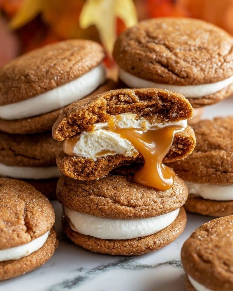 Apple Cider Whoopie Pies with Caramel and Buttercream Filling Recipe