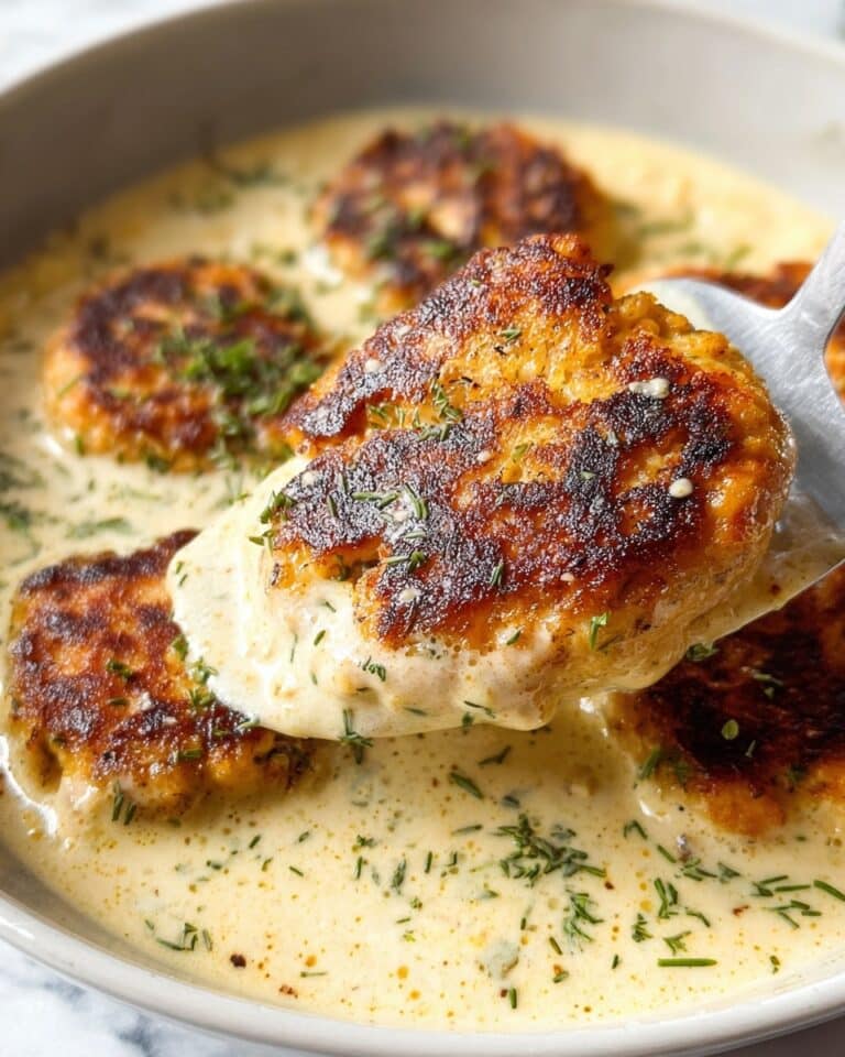 Hamburger Cream Steaks with Dill Cream Sauce Recipe