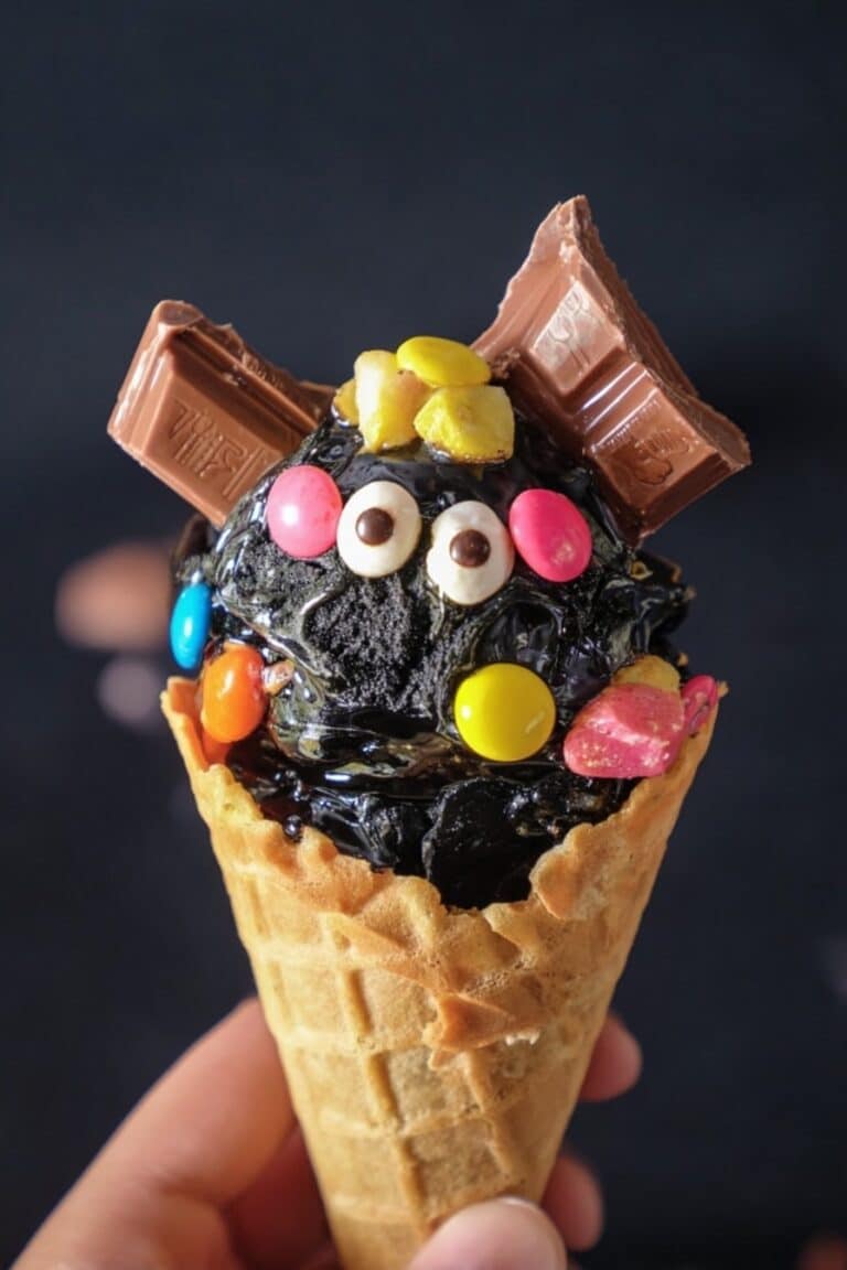 Boo Batter No-Churn Ice Cream with Kit Kats and Halloween Colors Recipe