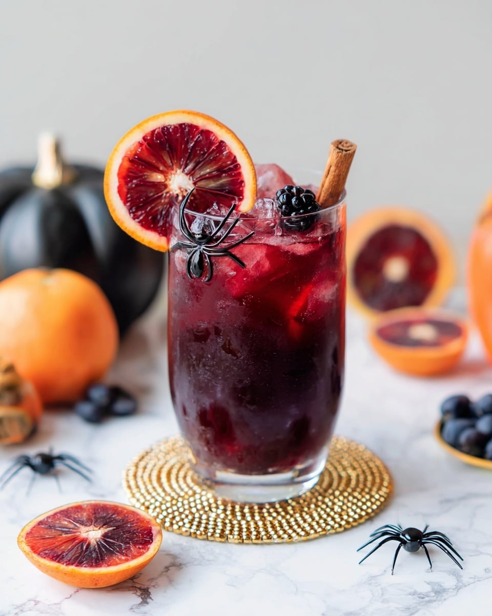 Halloween Mocktail Sangria with Fruit and Cinnamon Recipe - Recipe Image