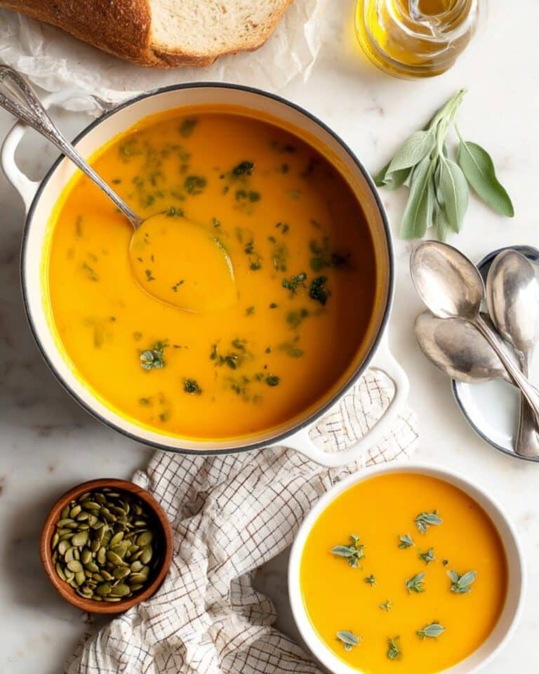 Butternut Squash Soup with Sage, Rosemary, and Toasted Pepitas Recipe
