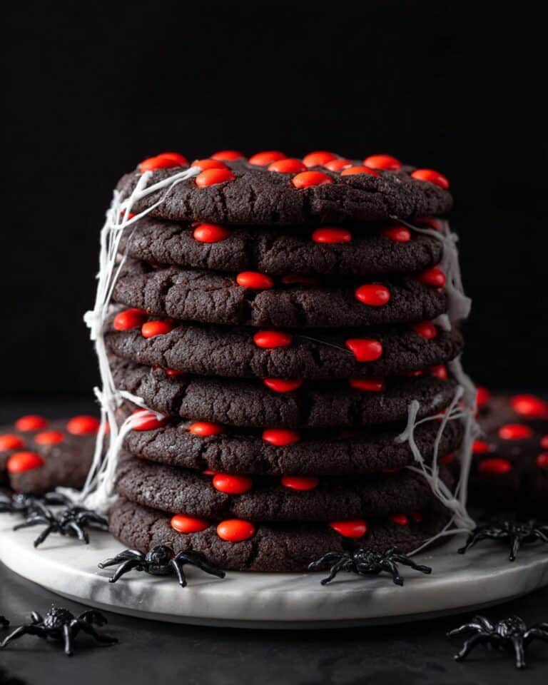 Halloween Black Cocoa Cookies with Orange M&M Decor Recipe
