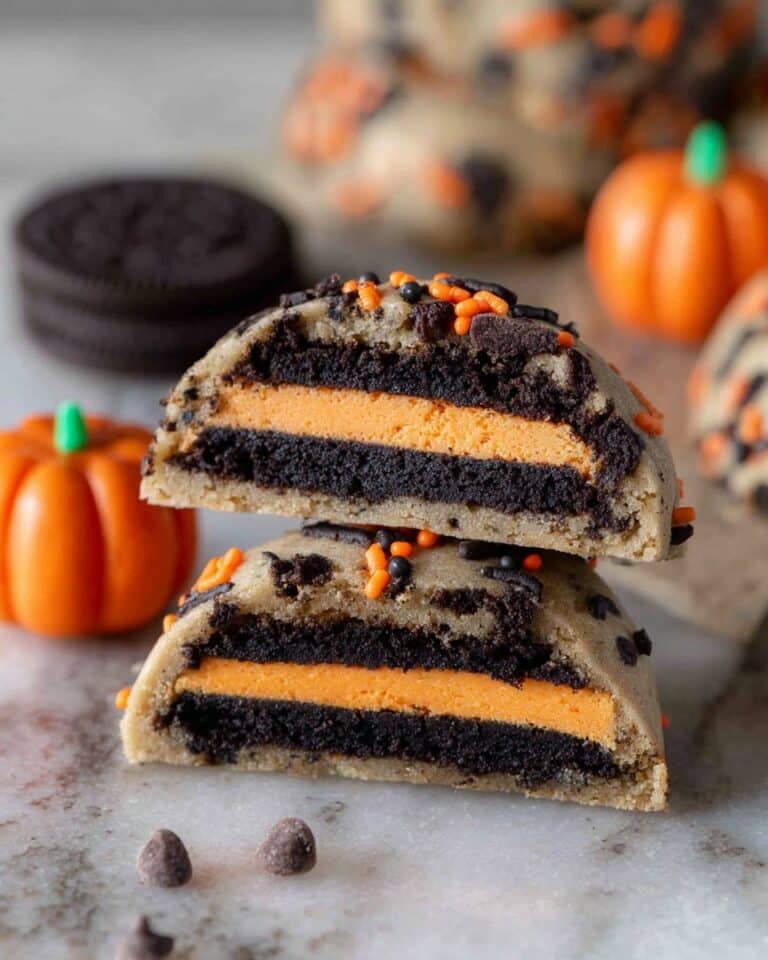 Halloween Oreo Stuffed Chocolate Chip Cookies Recipe