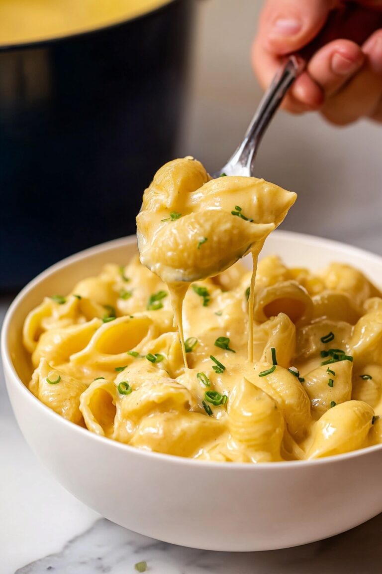 Creamy Mac & Cheese Soup with Cheddar and Vegetables Recipe