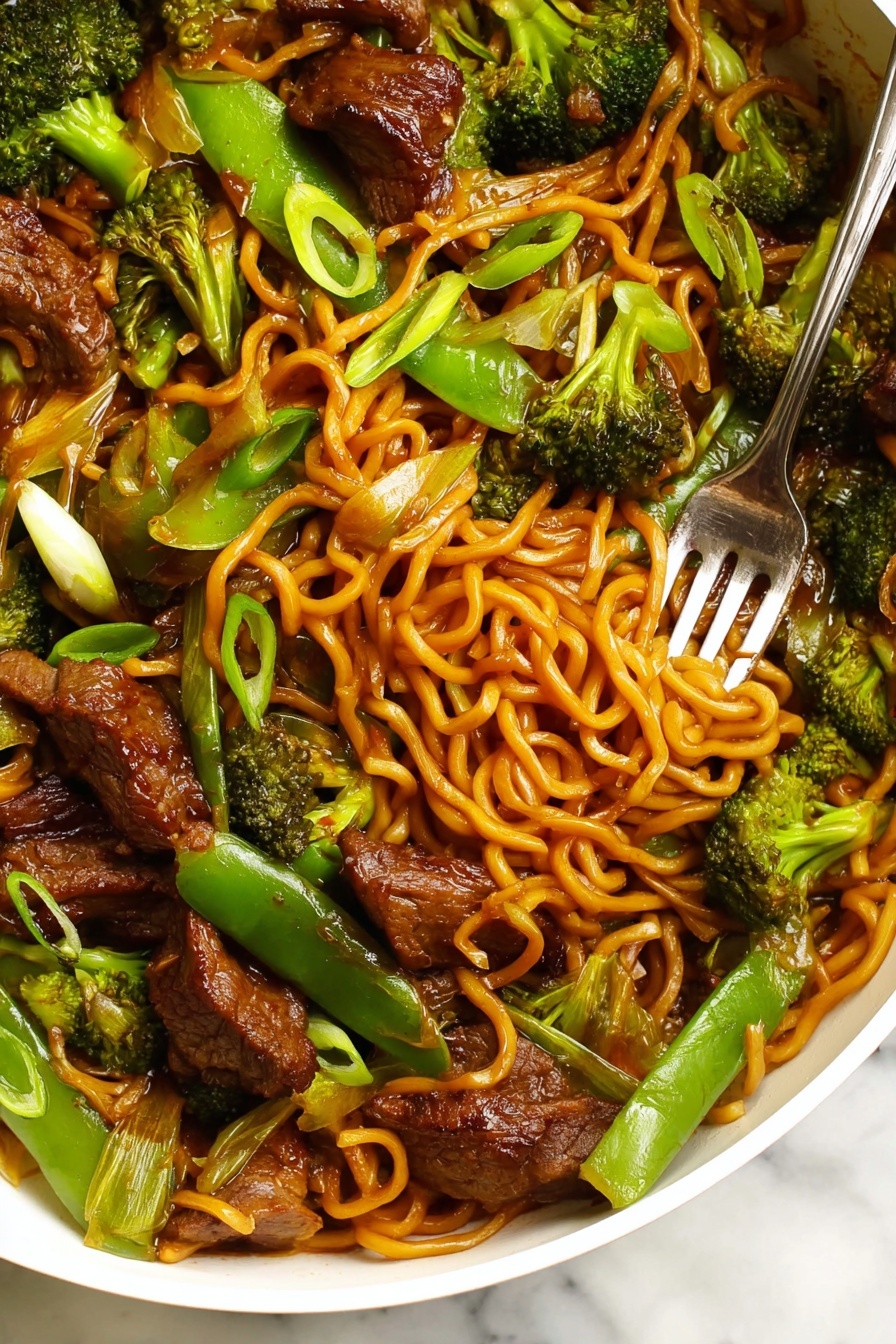 Sticky Beef & Noodles {One Pan} Recipe - Serving Suggestion