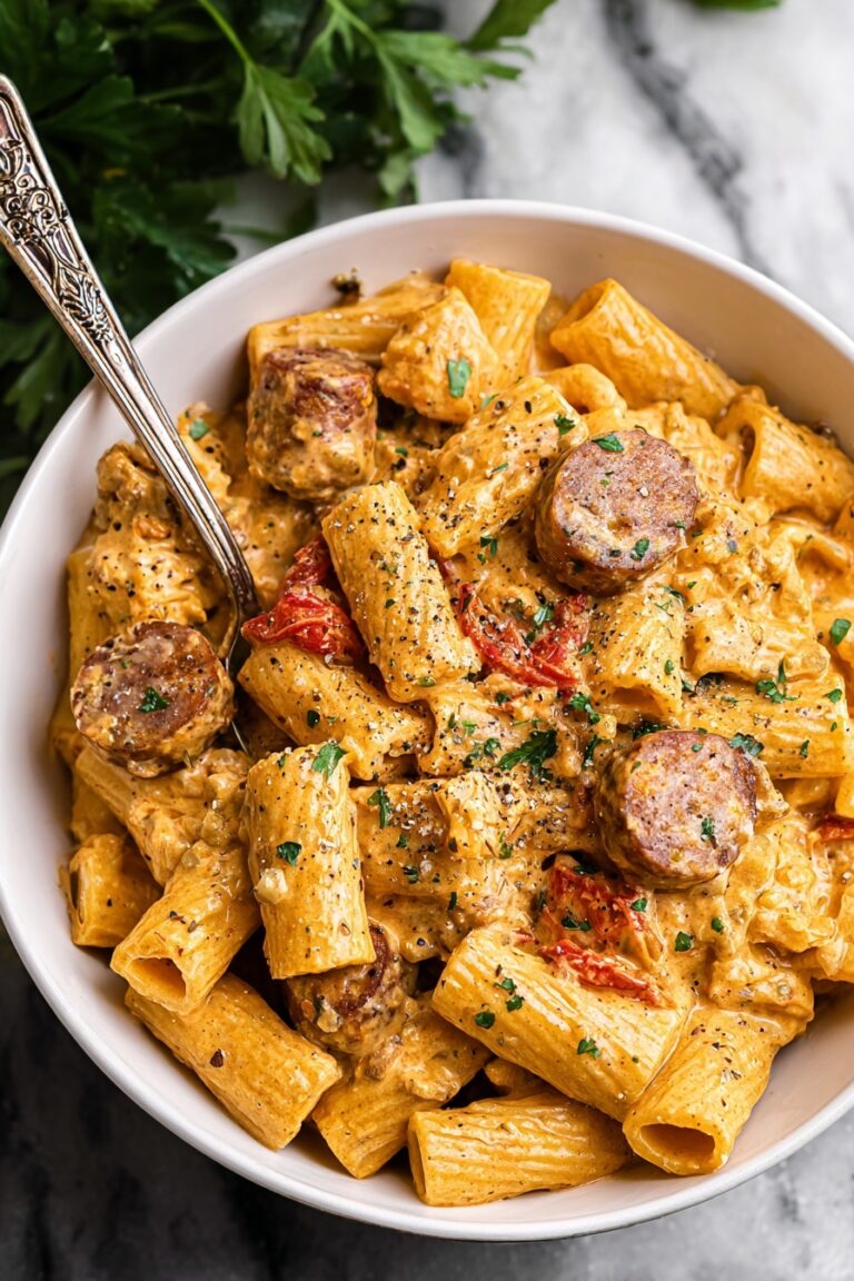 One Pot Creamy Cajun Sausage Pasta Recipe