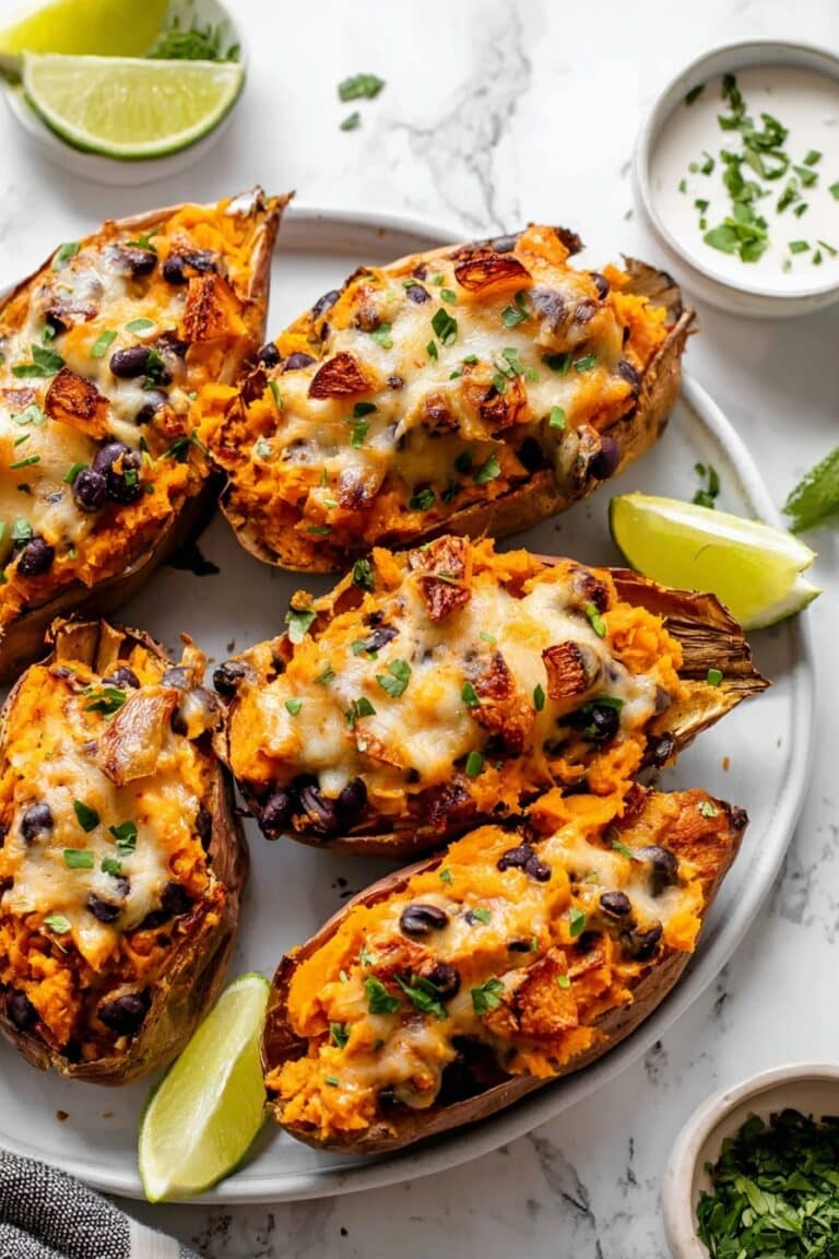 Loaded Vegan Sweet Potato Skins Recipe