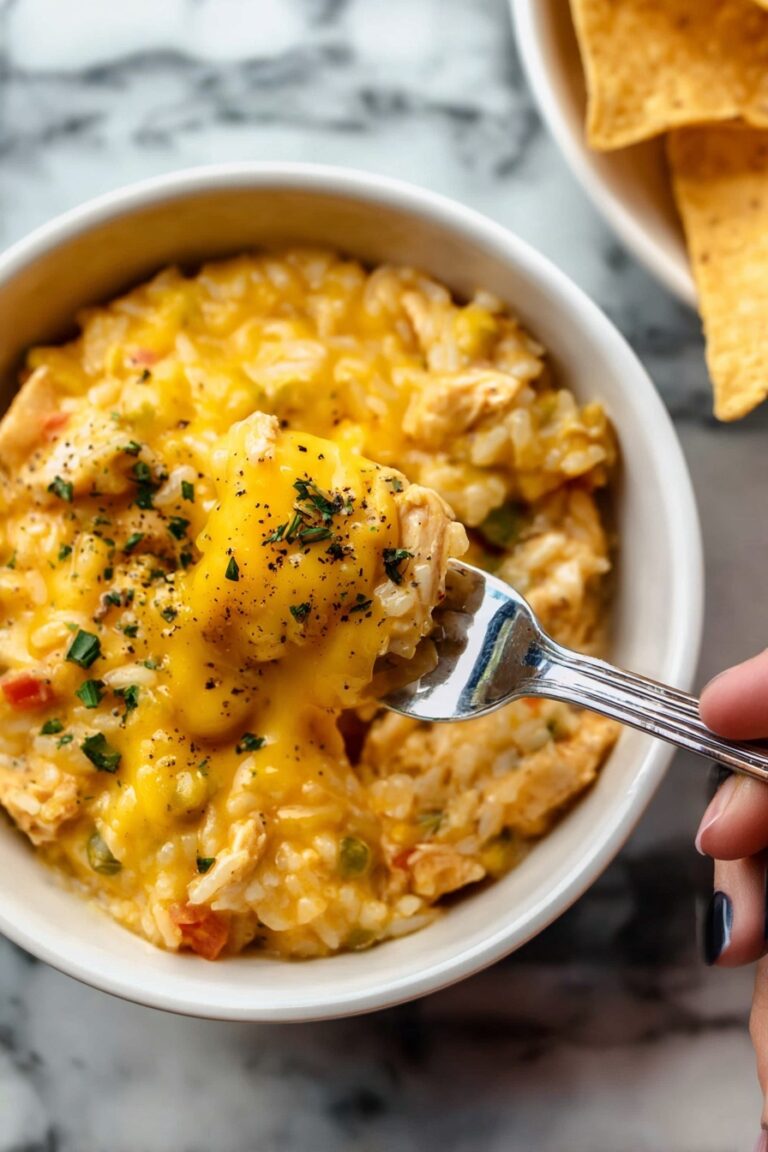 One Pot Queso Chicken and Rice Recipe