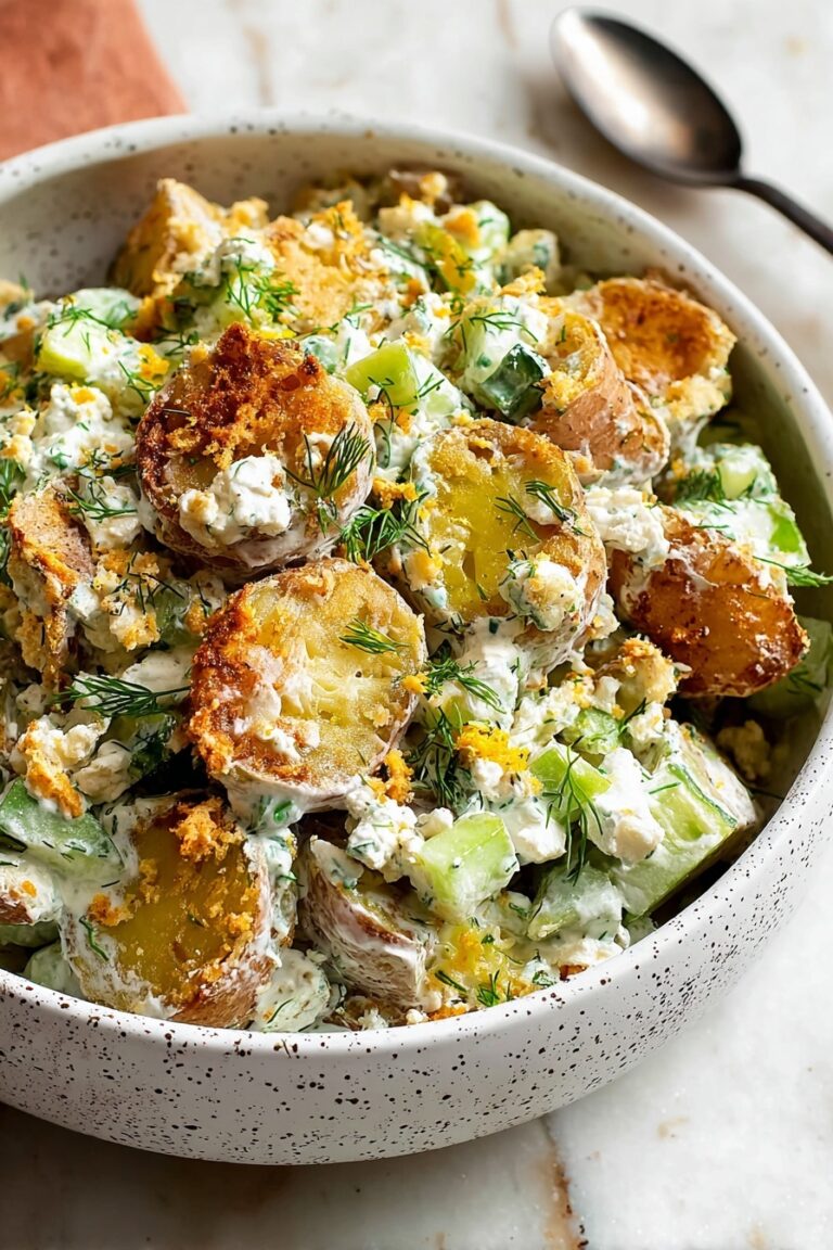 Smashed Potato Salad with Yogurt Dressing Recipe