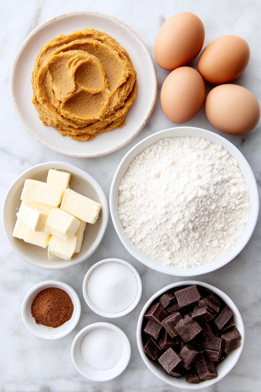 Chewy Pumpkin Chocolate Chip Cookies, fall cookies recipe, pumpkin spice cookies, pumpkin chocolate chip cookies, cozy autumn treats - Flat lay of a small mound of cold unsalted butter with a pale yellow hue, a neat pile of bright orange smooth pumpkin puree spread on a simple white plate, two large brown eggs with clean shells, a small white bowl filled with fine white granulated sugar, a small white bowl containing light golden packed brown sugar, a small white bowl holding pure vanilla extract, a small neat heap of all-purpose flour, a small white bowl with warm-toned pumpkin spice powder, a small white bowl with fine white baking soda powder, a small white bowl of fine sea salt, and a small white bowl overflowing with glossy dark chocolate chunks, all arranged in perfect symmetry on a clean white marble surface, soft natural light, photo taken with an iPhone, professional food photography style, fresh ingredients, white ceramic bowls, no bottles, no duplicates, no utensils, no packaging --ar 2:3 --v 7 --p awthu7i m7354615311229779997
