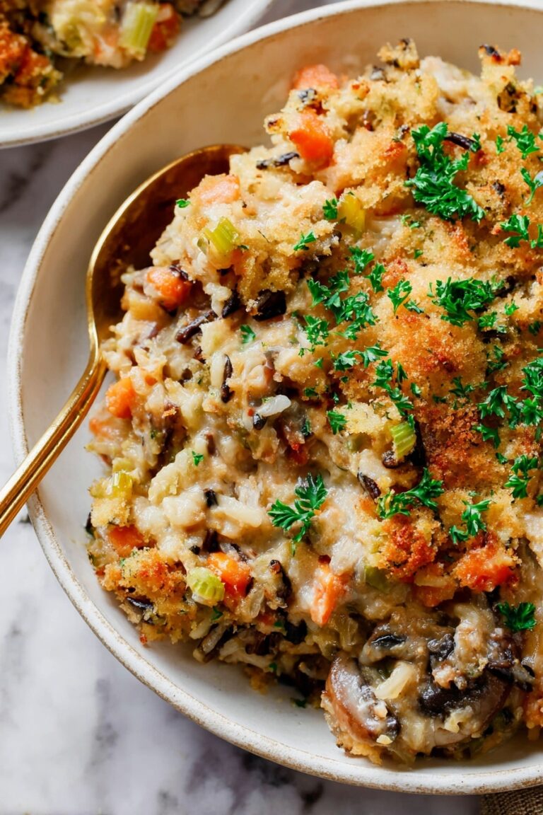 Chicken Wild Rice Casserole with Creamy Sauce Recipe