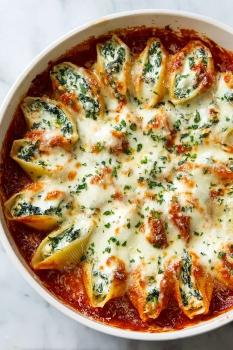 Easy Spinach and Ricotta Stuffed Shells Recipe