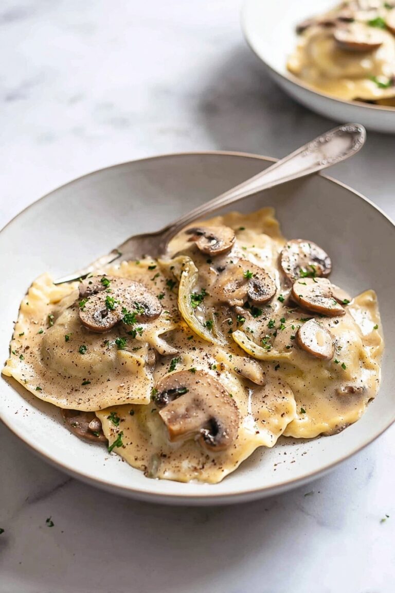 Creamy Mushroom Ravioli Recipe