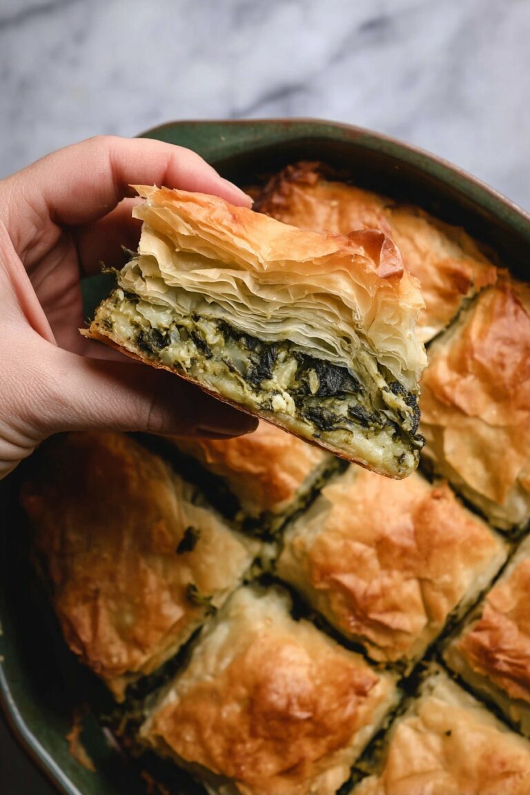 Creamy Spinach and Feta Spanakopita with Homemade Phyllo Recipe