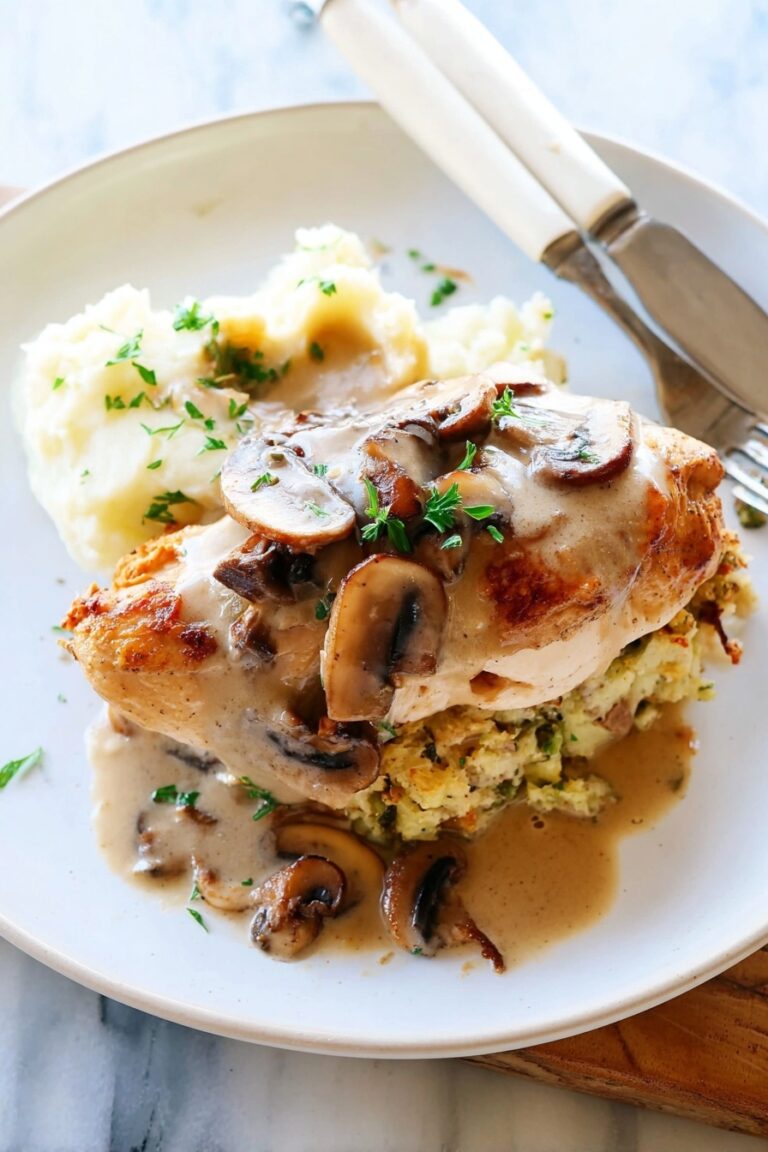 Stuffed Chicken Marsala with Mushrooms Recipe