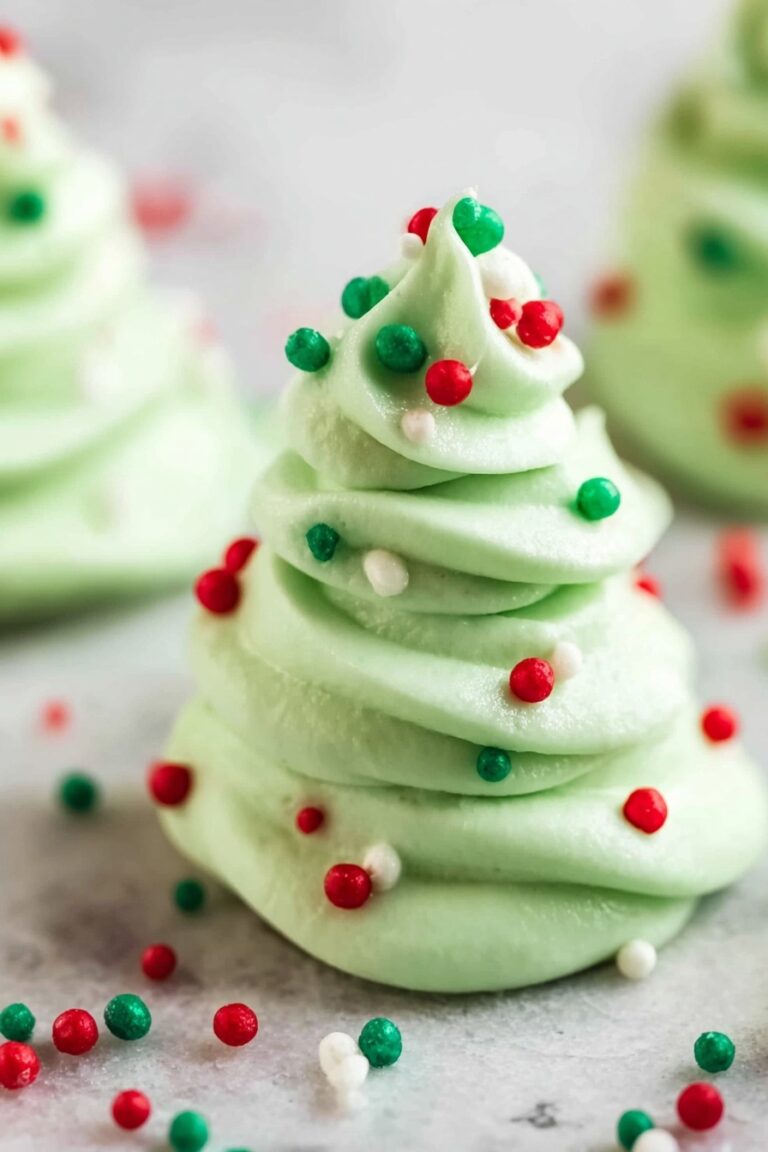 Green Christmas Meringue Cookies Recipe