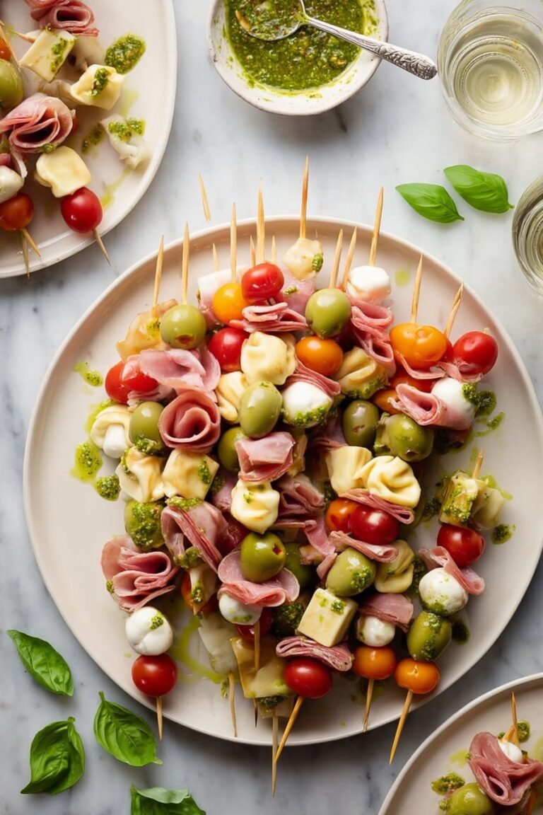 Antipasto Skewers with Tortellini and Cheese Recipe