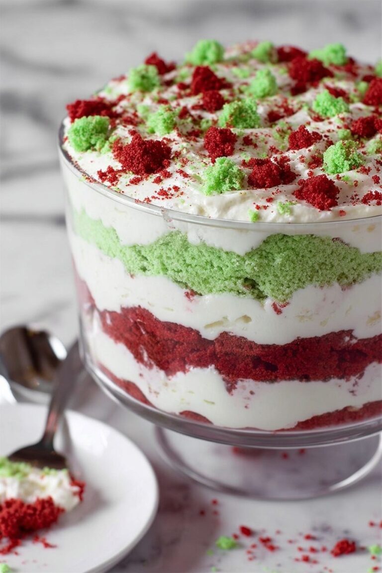 Festive Red Velvet and Green Cake Trifle Recipe