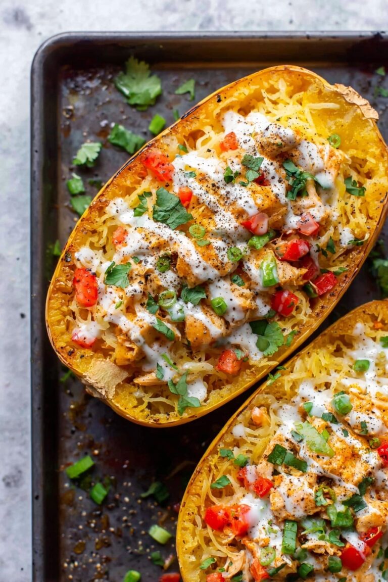 Buffalo Chicken Stuffed Spaghetti Squash Recipe