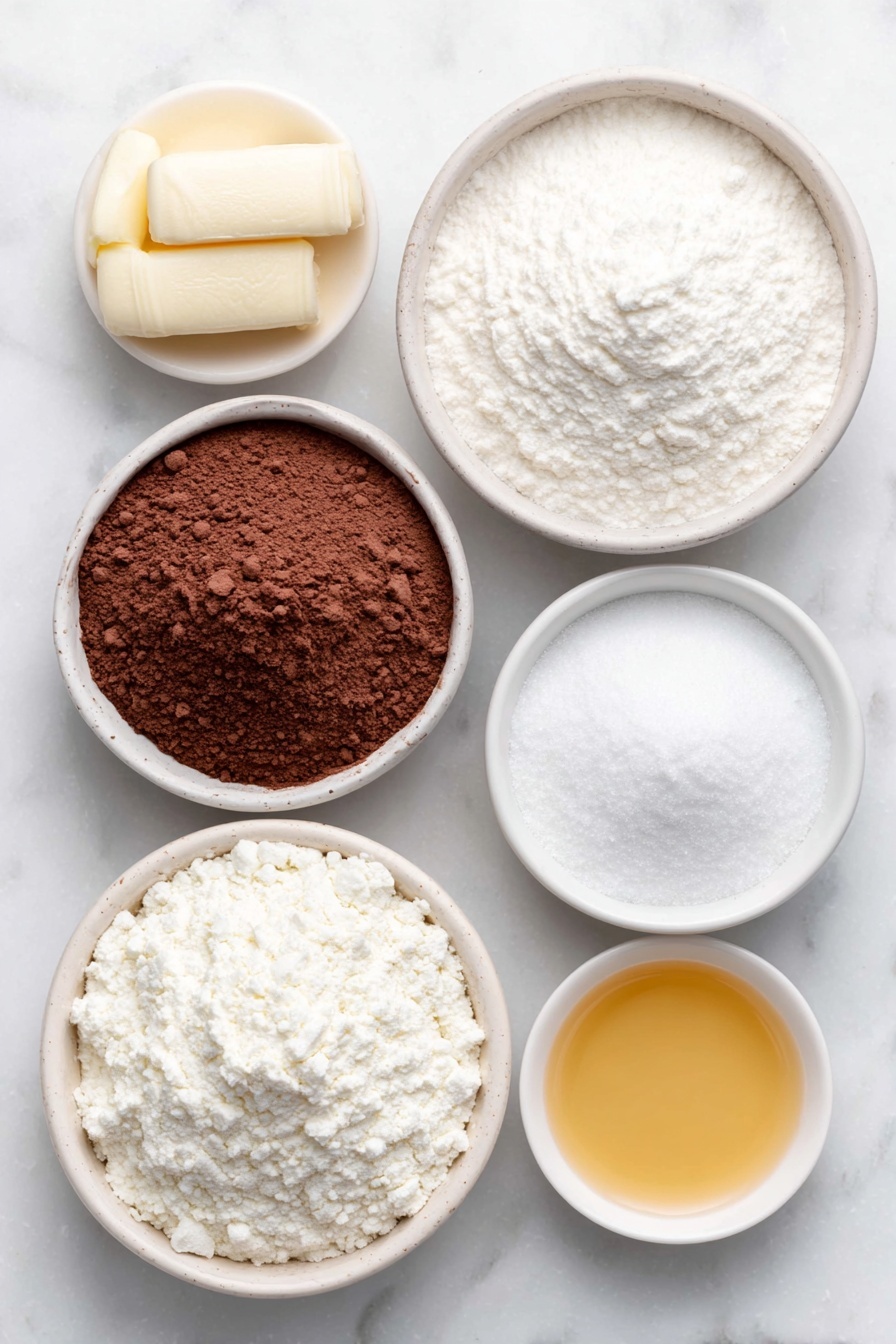 Homemade Malted Milk Balls, Malted Milk Balls, How to Make Malted Milk Balls, Malted Candy Recipe, DIY Malted Milk Treats - Flat lay of a small white ceramic bowl of smooth malted milk powder, a small white ceramic bowl of fine powdered sugar, a small white ceramic bowl of rich cocoa powder, a small white ceramic bowl of fine salt, a small white ceramic bowl of fresh cold milk, a small white ceramic bowl containing golden vanilla extract, placed on a clean white marble surface, soft natural light, photo taken with an iPhone, professional food photography style, fresh ingredients, white ceramic bowls, no bottles, no duplicates, no utensils, no packaging --ar 2:3 --v 7 --p m7354615311229779997