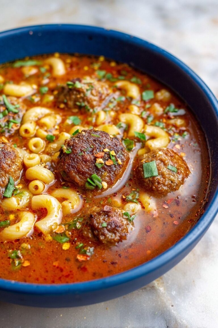 Hearty Meatball Soup with Pasta Recipe