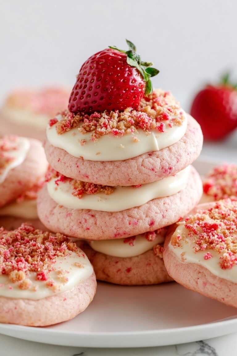 Strawberry Crunch Cookies Featuring Cream Cheese Frosting Recipe