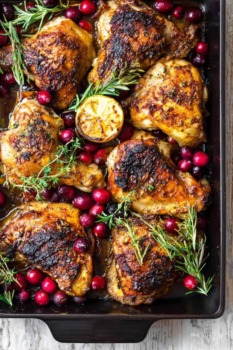 Baked Cranberry Chicken with Rosemary Recipe