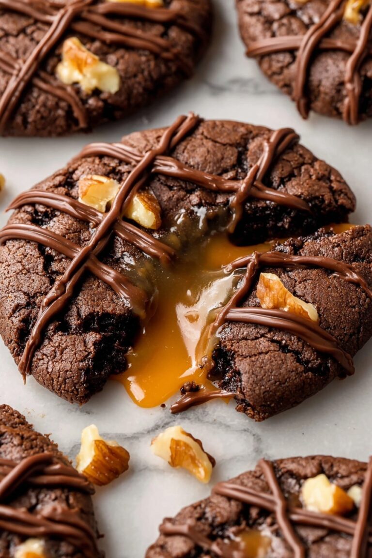 Chocolate Caramel Turtle Cookies Recipe