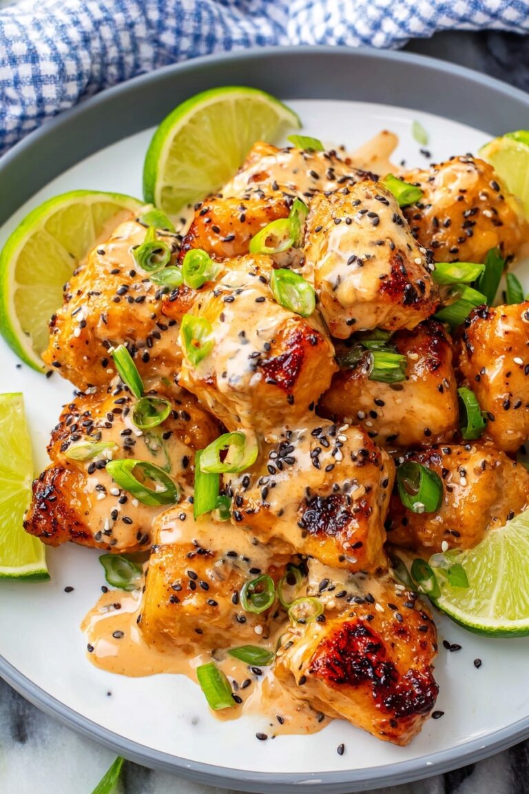 Bang Bang Salmon Bites with Crispy Sauce Recipe