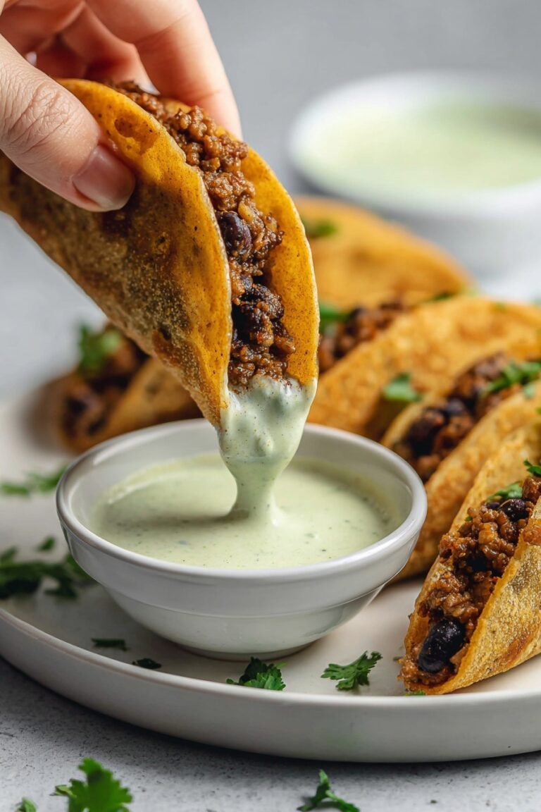 Crispy Ground Turkey Tacos with Avocado Sauce Recipe