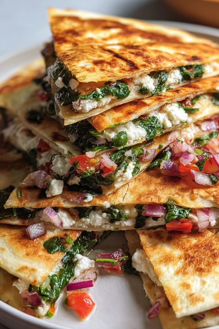 Mediterranean Spinach Cheese Quesadillas Recipe