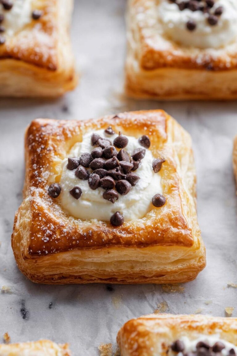 Ricotta Chocolate Chip Pastry Squares Recipe