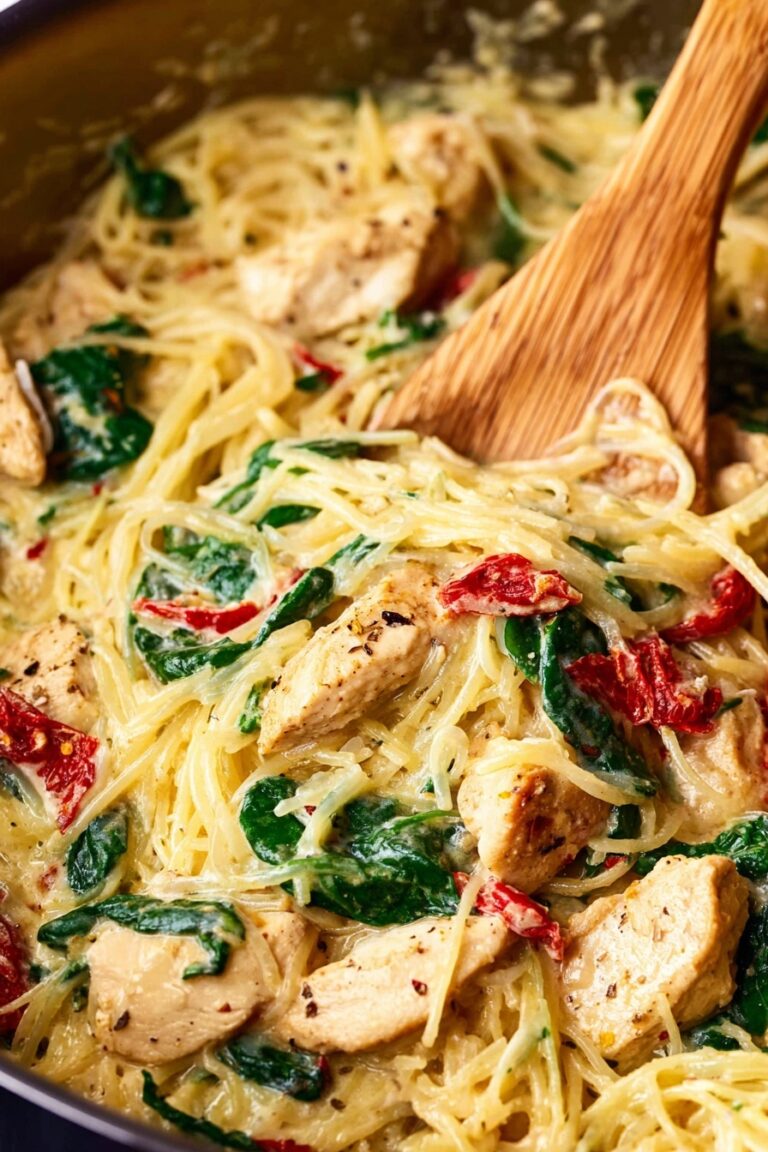 Creamy Tuscan Chicken Spaghetti Squash Recipe