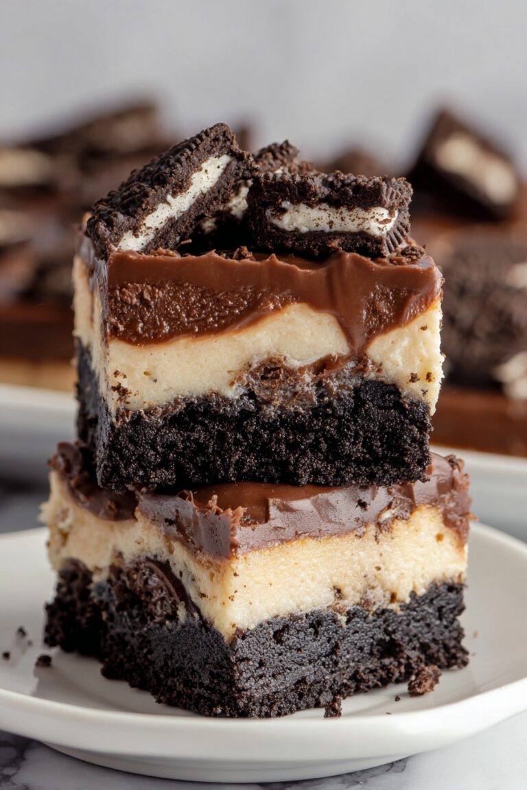 Chocolate Oreo Brownie Cheesecake Bars Recipe