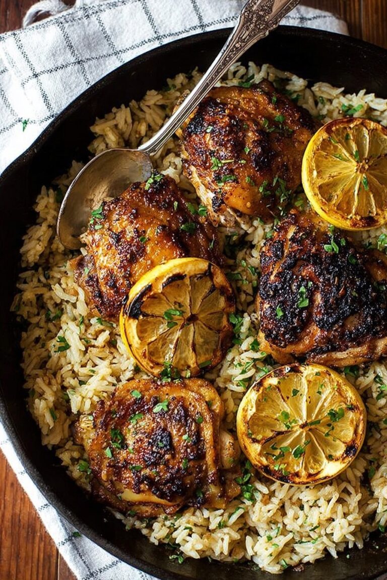 One Pot Greek Chicken and Lemon Rice Recipe