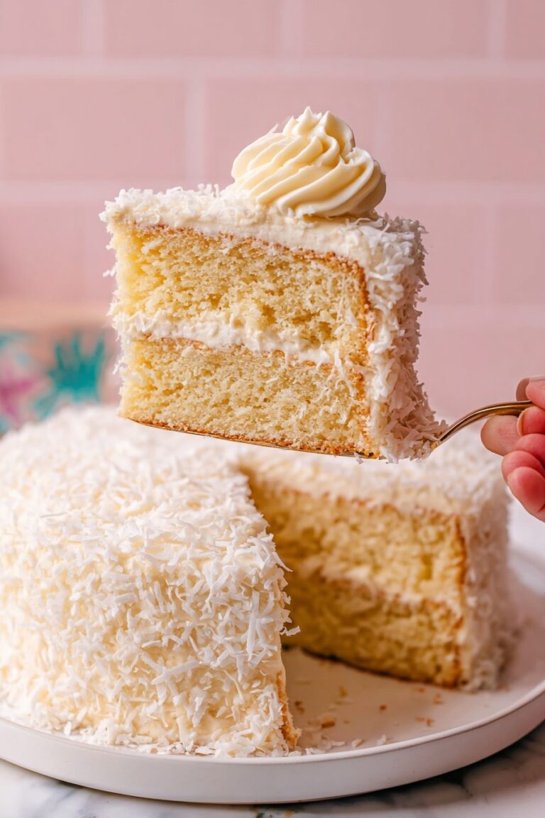 Coconut Cake with Flaked Coconut Frosting Recipe